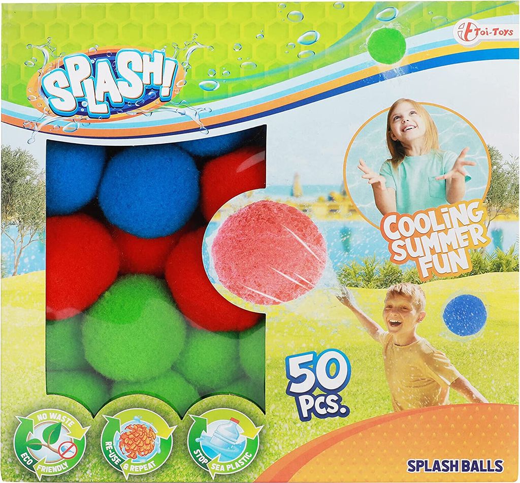 Toi-Toys - SPLASH Super Splashbälle 5cm (50 Stück) Wasserbälle Wasserbomben nachhaltig