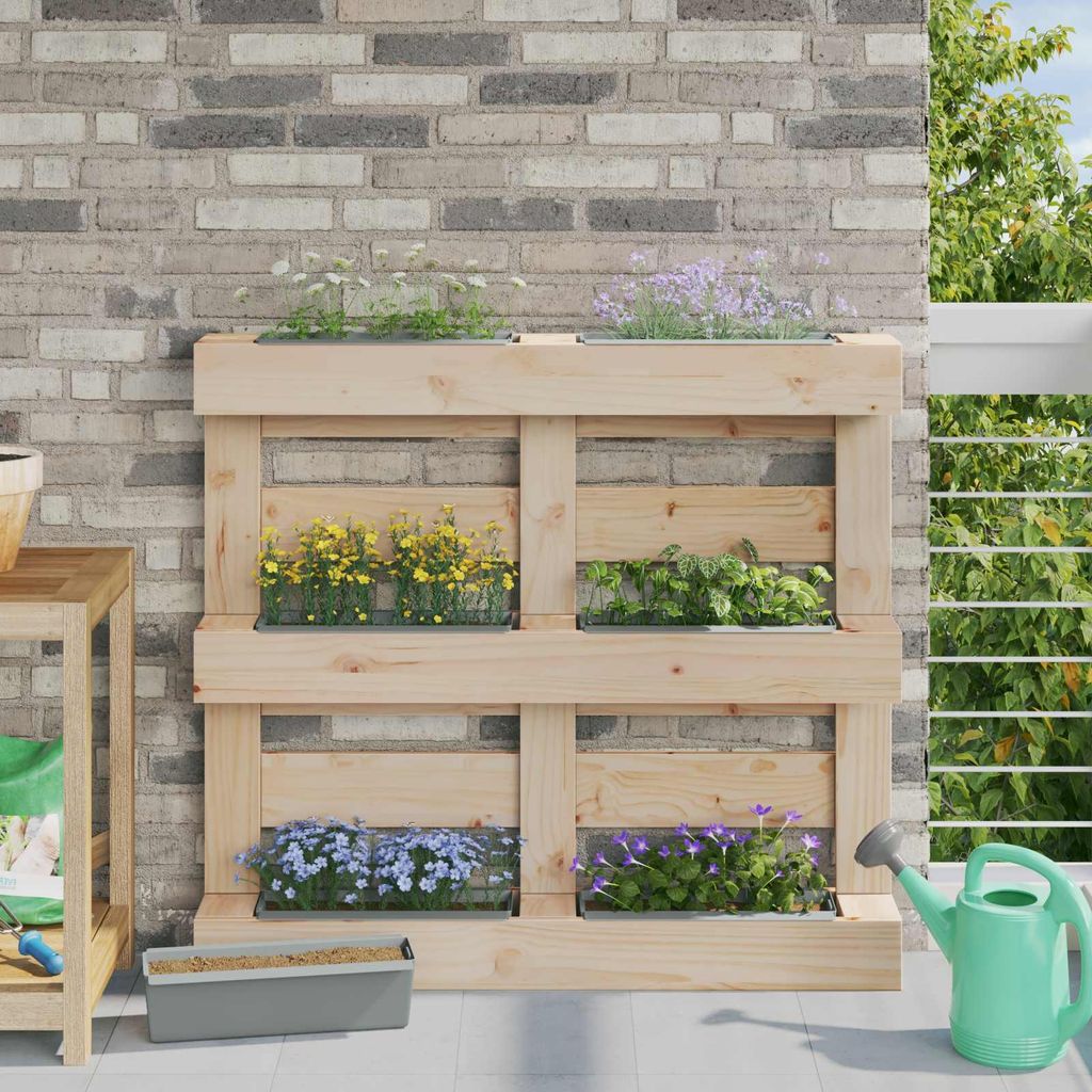 Möbel Blumenboxen für Euro-Paletten 24 pcs HellgrauBeete - Beete c7652