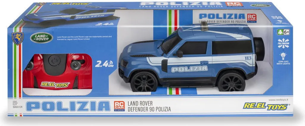 RC Land Rover Defender Police 1:24 - Modèle Réduit avec Pneus en Gomme