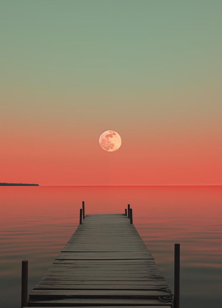 Plakat 20,5x28,4cm Mond über Wasser