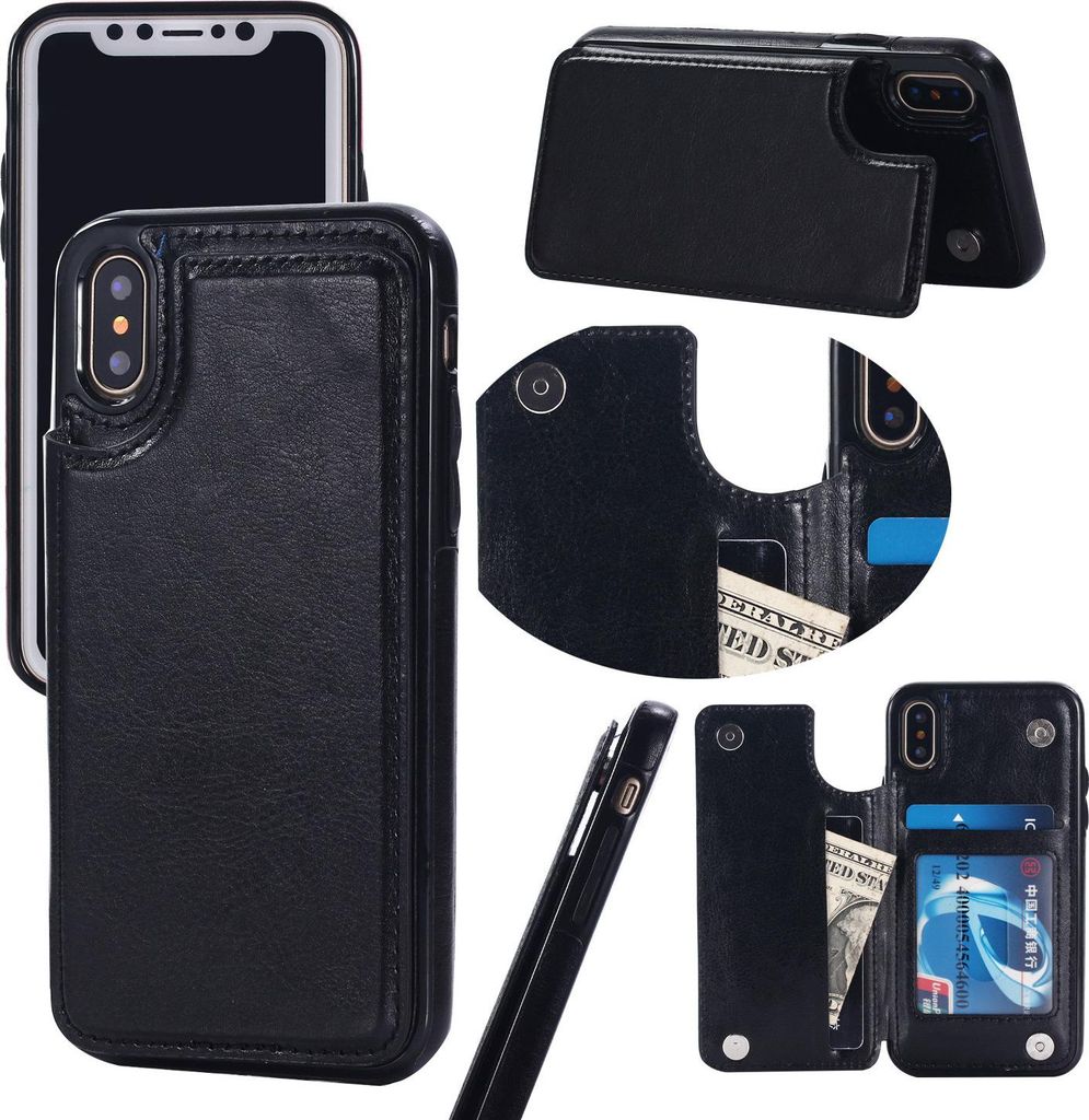 INF Kartenfach Lederhülle für Samsung Galaxy S22 Ultra - Schwarz