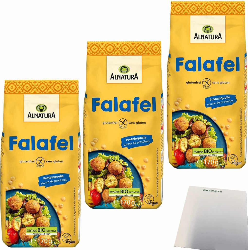 Alnatura Falafel 3er Pack (3x170g Beutel) + usy Block
