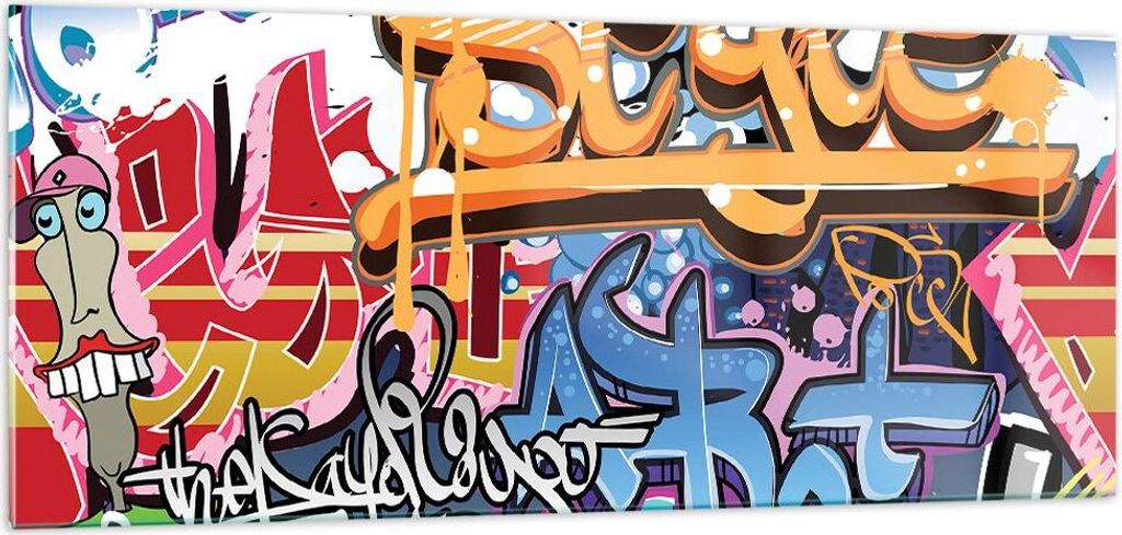 Bilder auf glas - Graffiti modern - 100x40cm - Glasbilder - Produktbild 