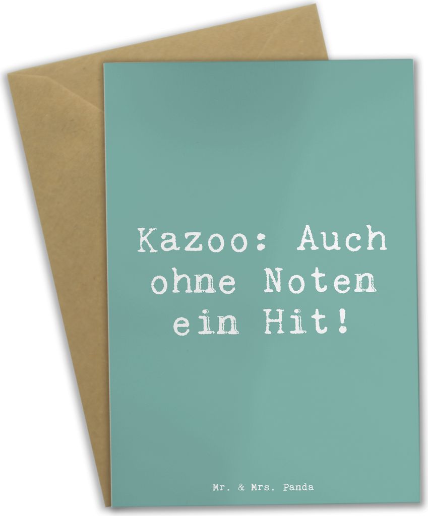 Mr. & Mrs. Panda Glückwunschkarte Spruch Kazoo Hit - Meeresbrise - Geschenk, Musikinstrument, Musiker, summen, osterkarte, Musik, Grußkarten, Kre...