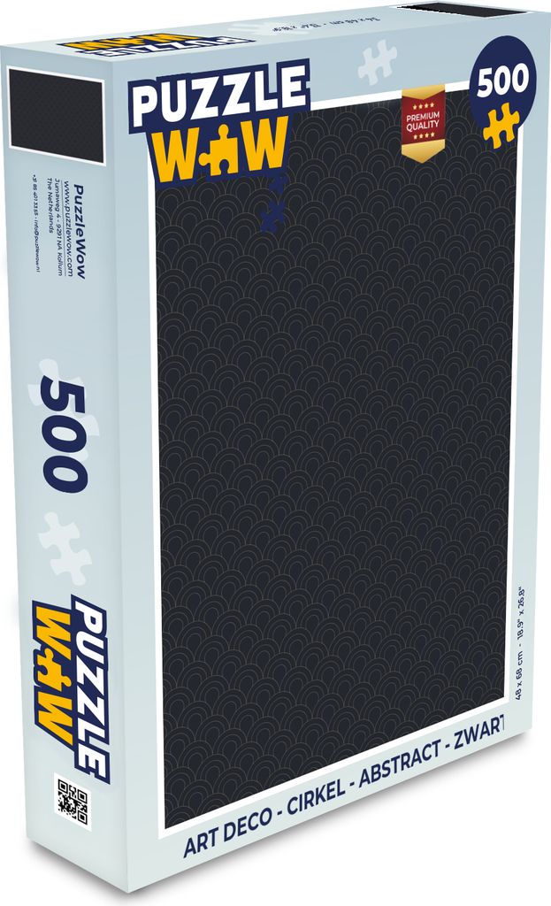 MuchoWow Puzzle 500 Teile Art deco - Kreis - Abstrakt - Schwarz - Denken - Spiel - Toy