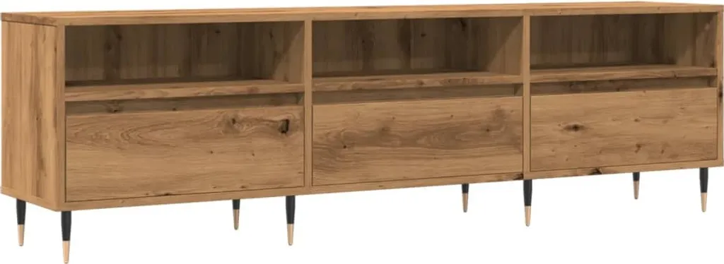 Porta TV 150x30 Rovere Artisan - Mobile Basso Design Industrial Moderno