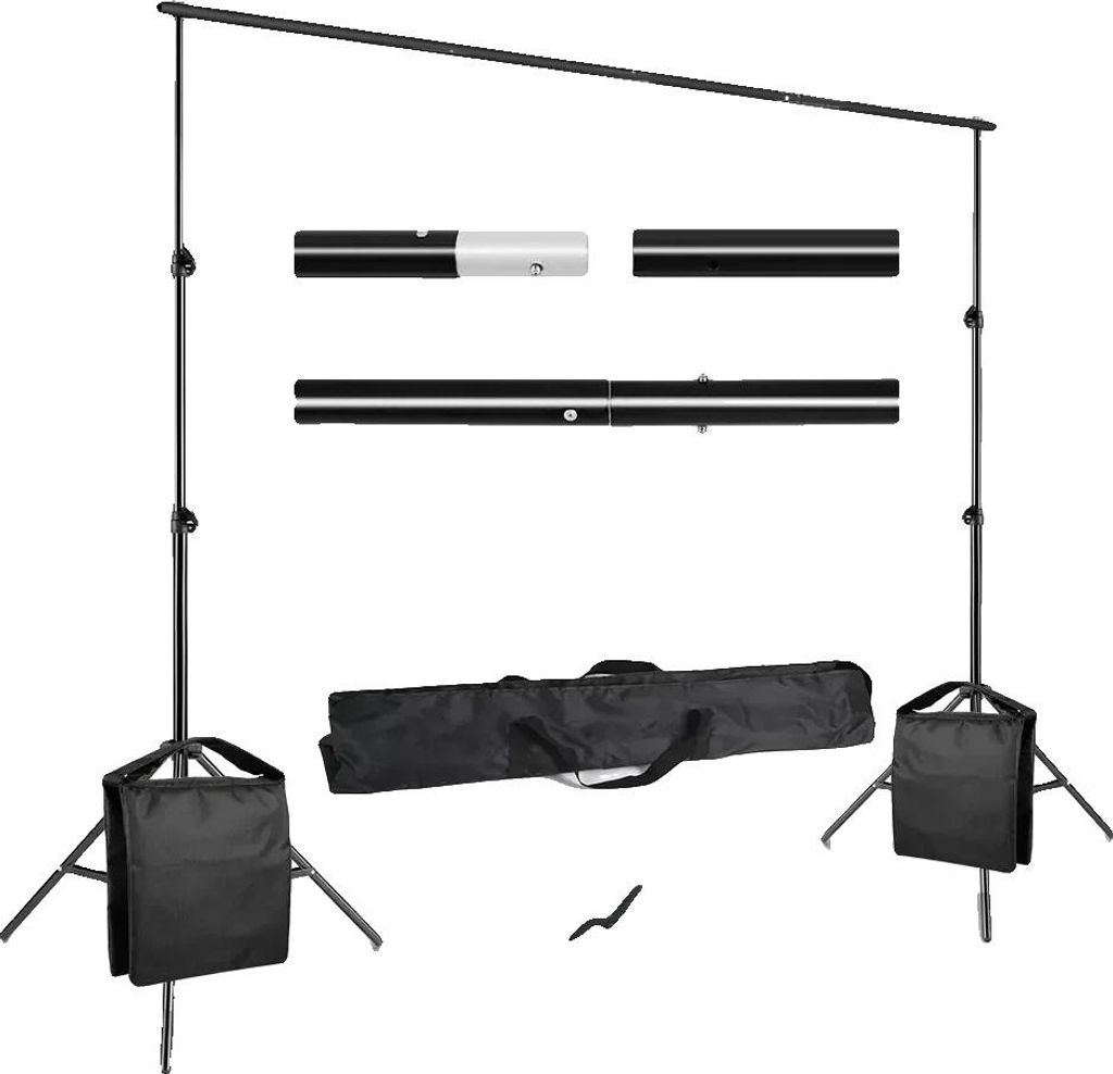 Fotografie Hintergrundständer, höhenverstellbar, aus strapazierfähigem Vinylmaterial, nur Standtasche, 2000x2000