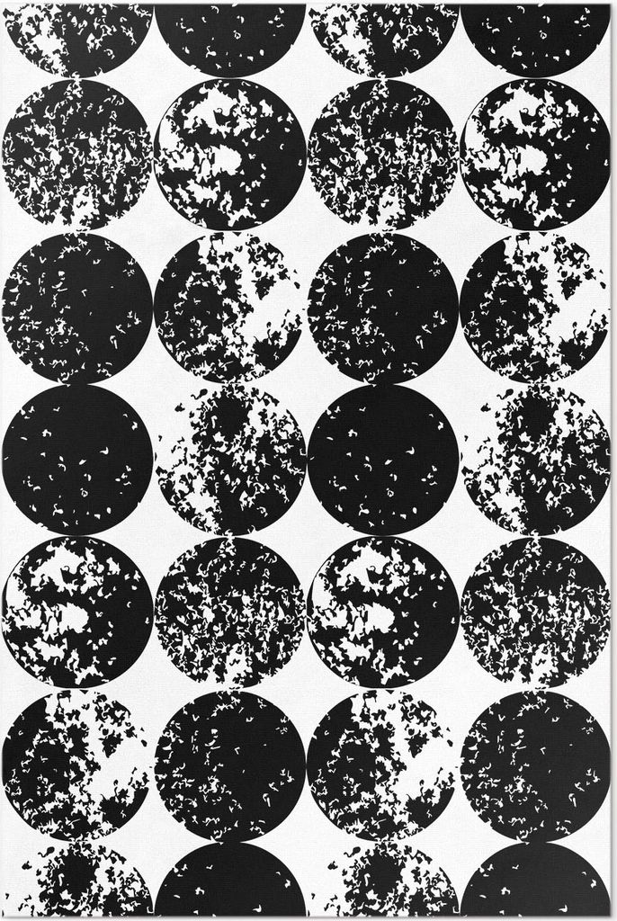 Schwarze Kreise minimalistisches Muster – Vinylteppich – 120x180 cm – Indoor Teppich – Flur – Pflegeleicht – Modern