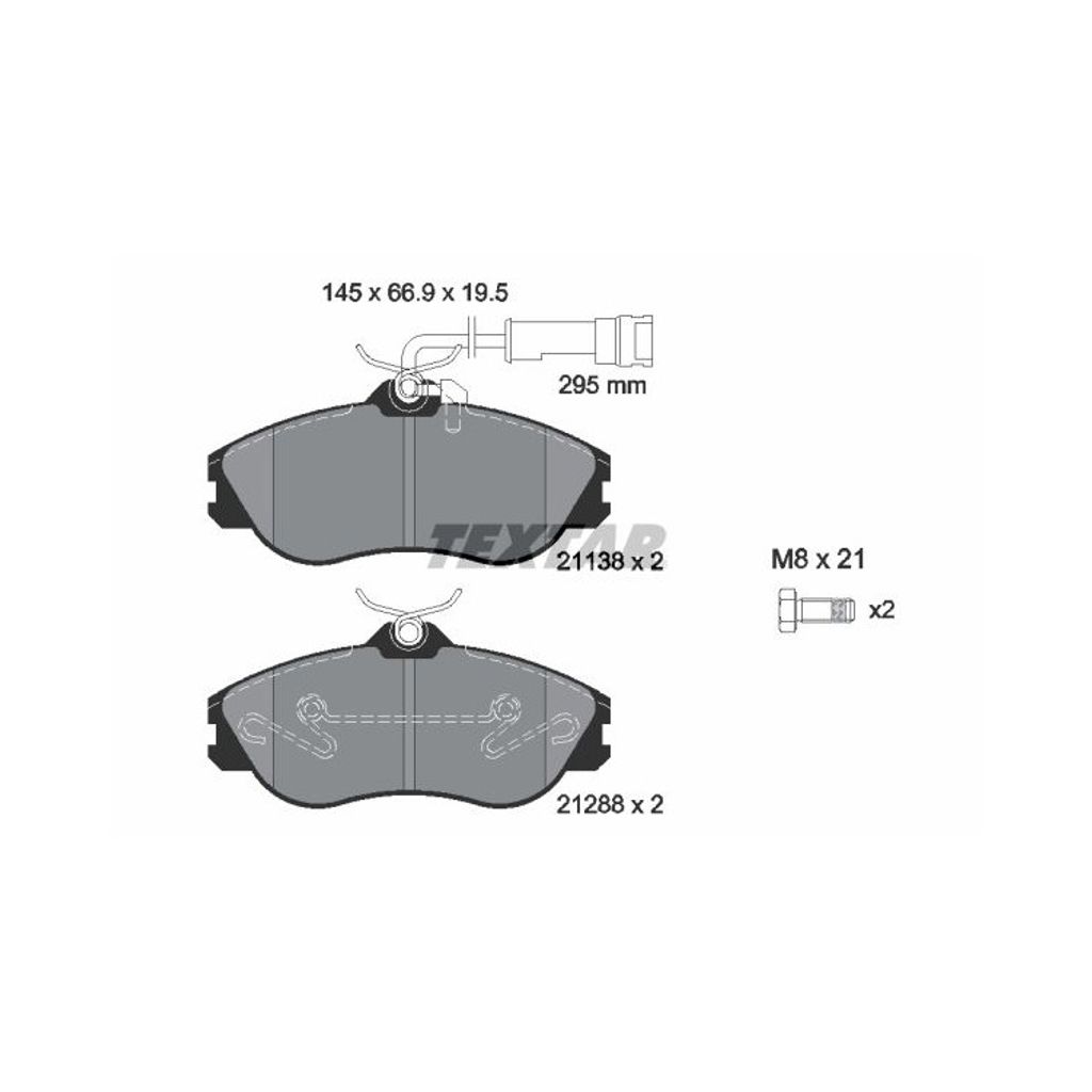 Textar Bremsbeläge vorne für Audi Quattro Coupe 80 90 100 200 1,8-2,8 + Sensor
