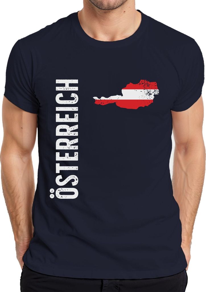 Österreich Fussball Fan Weltmeisterschaft Europameisterschaft WM Herren T-Shirt, Navy, S