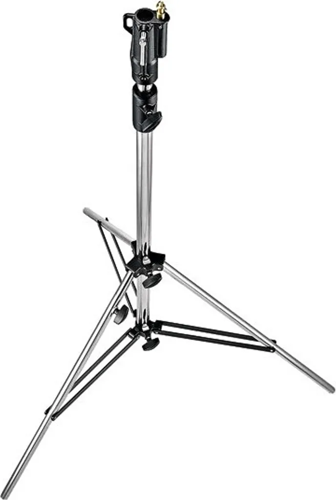 Manfrotto 008CSU Pied d'Éclairage Robuste en Acier Chrome Argent