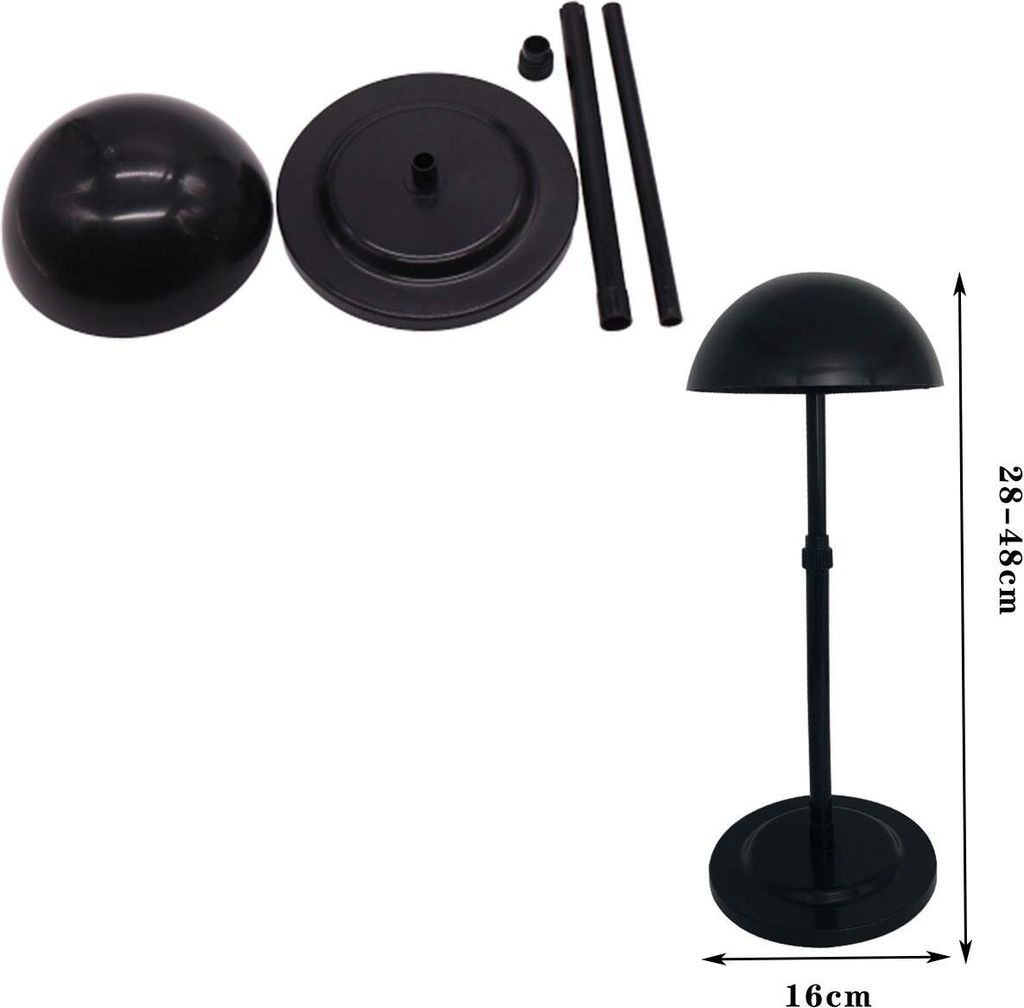 Faltbarer Perückenständer Aus Kunststoff - 14 Zoll Hoch, 2er Set, In Schwarz/Weiß/Rosa