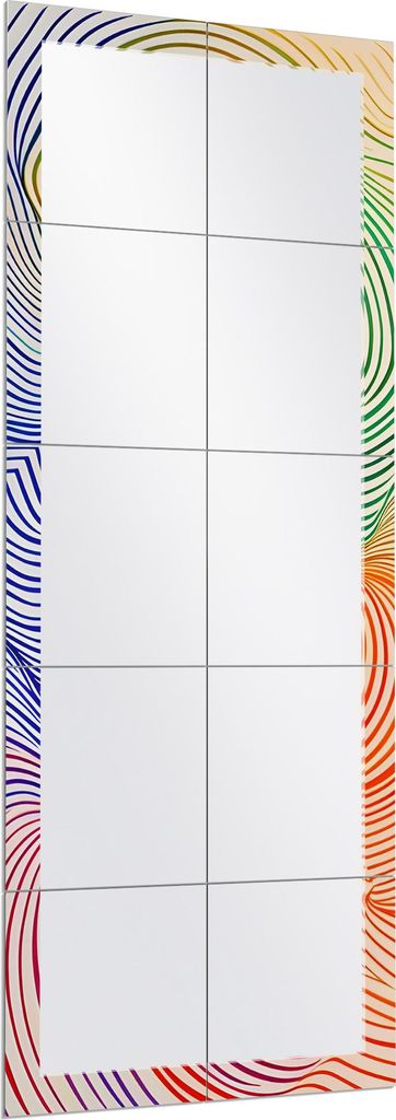 DEQORI Wandspiegel Puzzle 60x150 cm 'Regenbogenspirale' Spiegel Ganzkörperspiegel