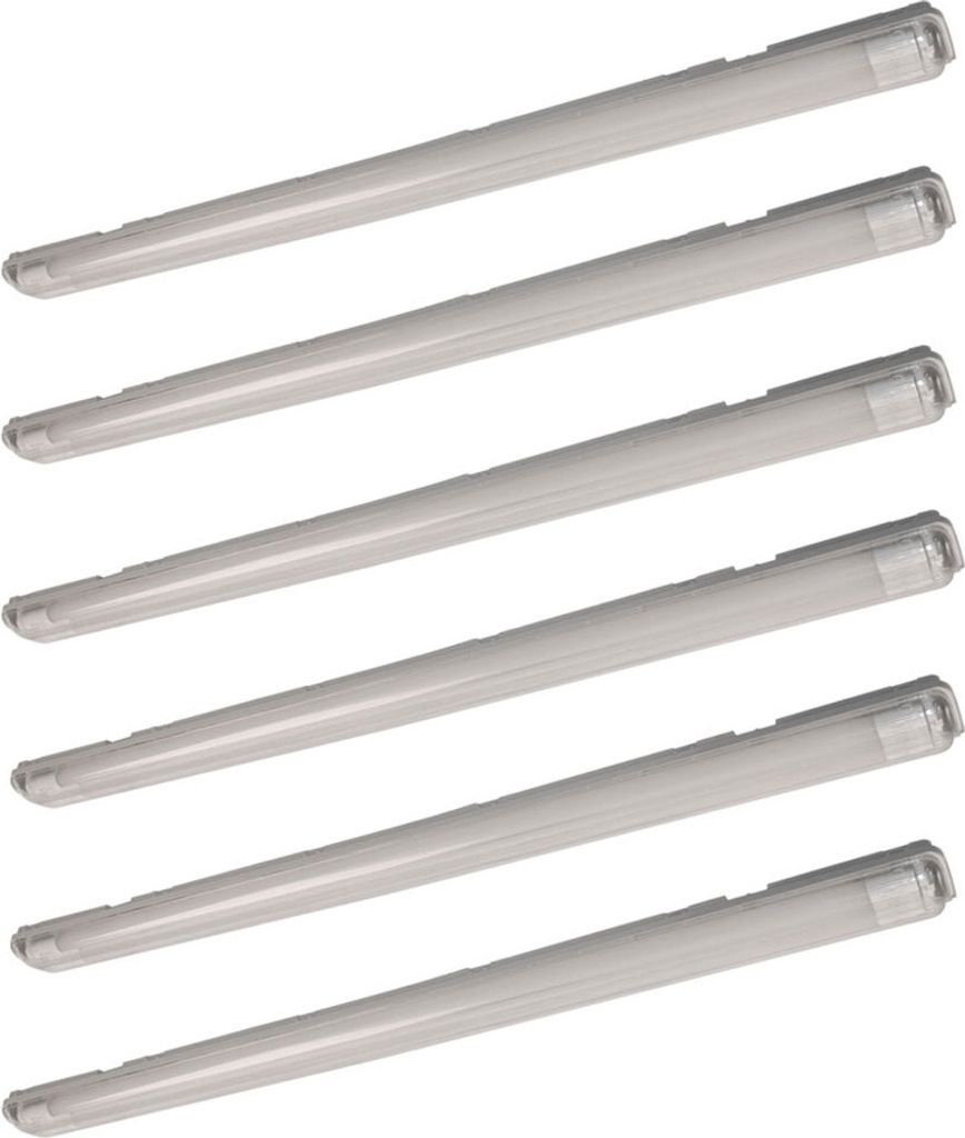 6x LED Wannenleuchten, 3400 Lumen, Neutalweiß, L 126 cm VT-12023