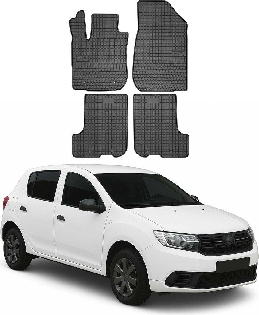2012-2020 Dacia Sandero Fußmatten Gummi Schwarz 4 tlg Immagine del prodotto 