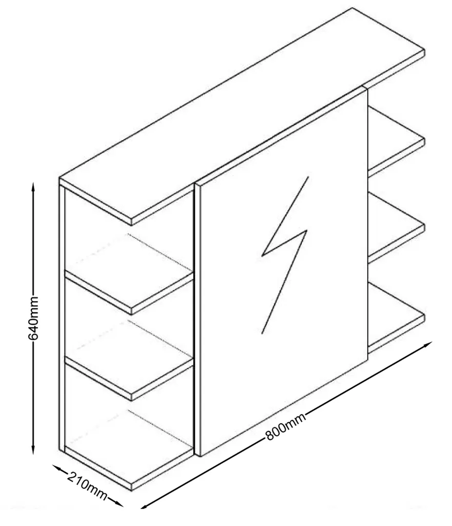 Armadietto Specchio Bagno 80x64 cm Zalo | Mobiletto Bianco Multiuso - 4