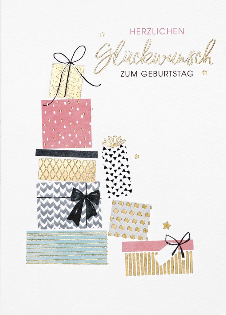 Geburtstag Pastel Collection Glückwunschkarte im Format 115x17cm mit
