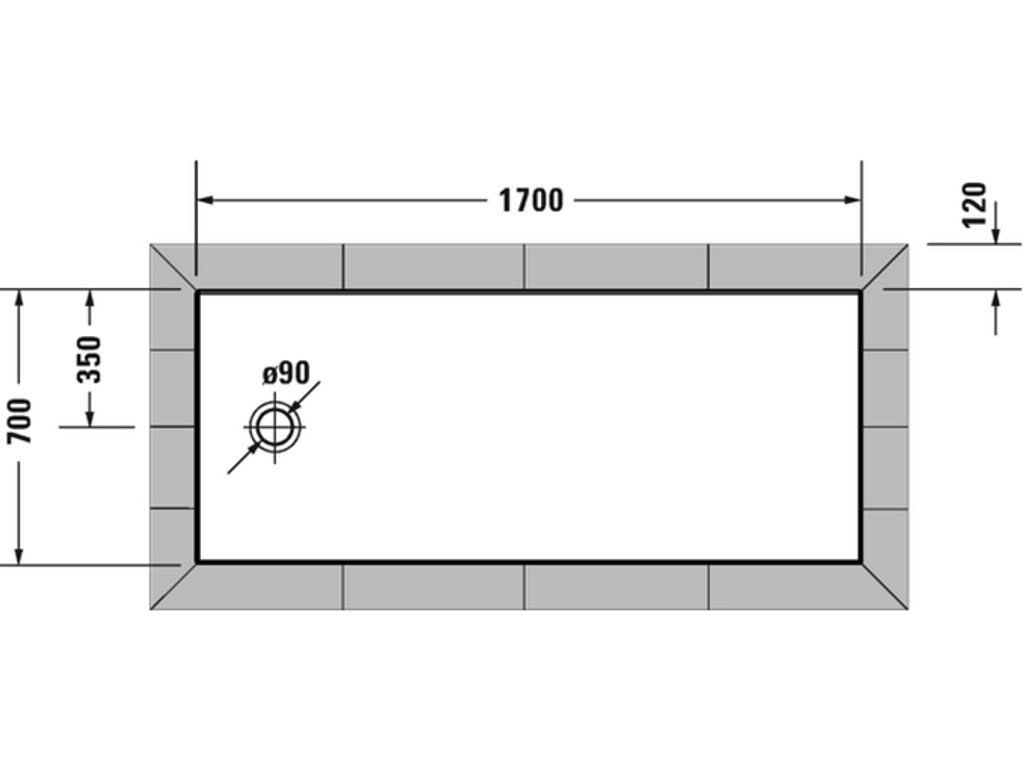 Duravit Tempano Duschwanne, Rechteck, Acryl, 1700x700mm, 720210000000001
