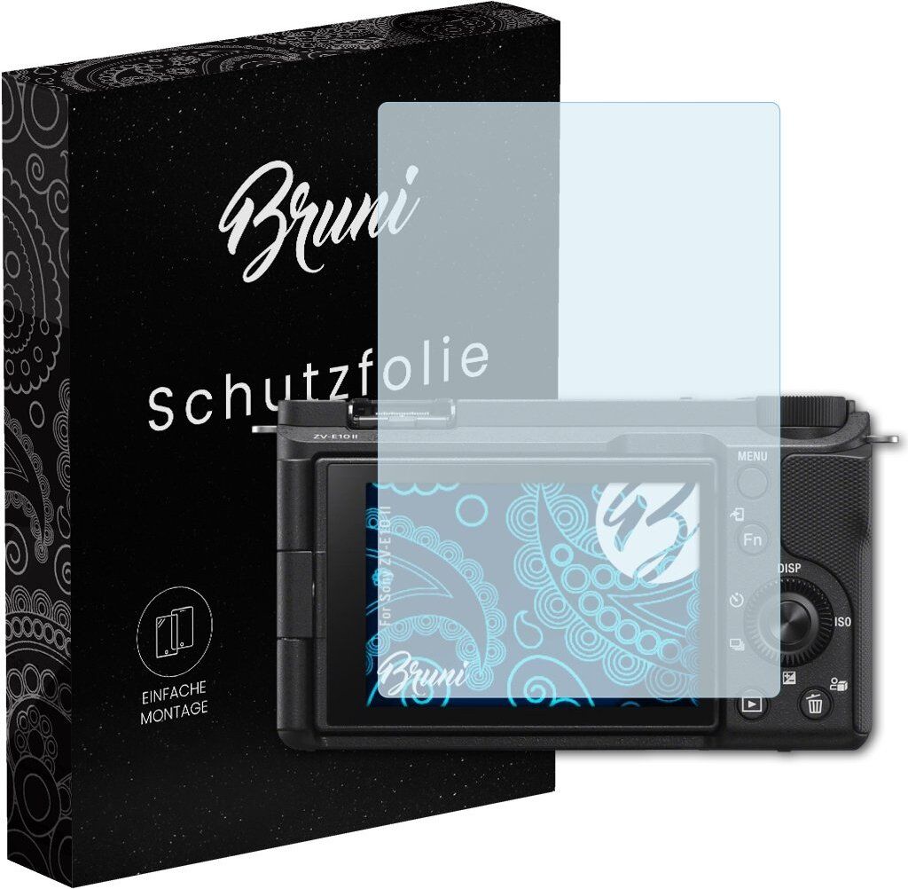 Bruni Basics-Clear 2x Schutzfolie kompatibel mit Sony ZV-E10 II Folie