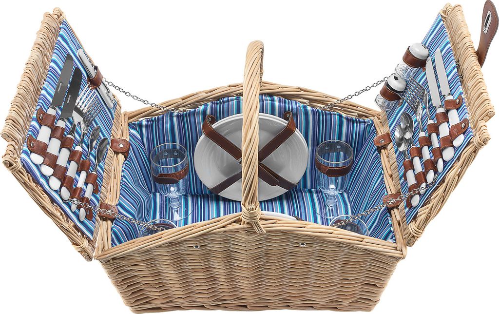 Picknickkorb geflochtene Weide 4 Pers + Zubehör 23 tlg. √ Produktbild 6