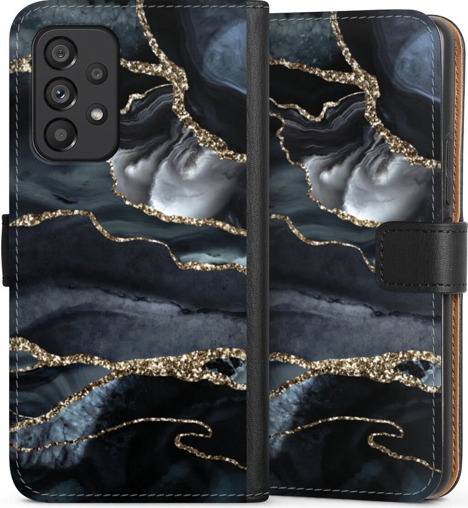 DeinDesign Klapphülle für Samsung Galaxy A53 5G Handytasche Lederhülle Tasche Glitzer Look Marmor Trends