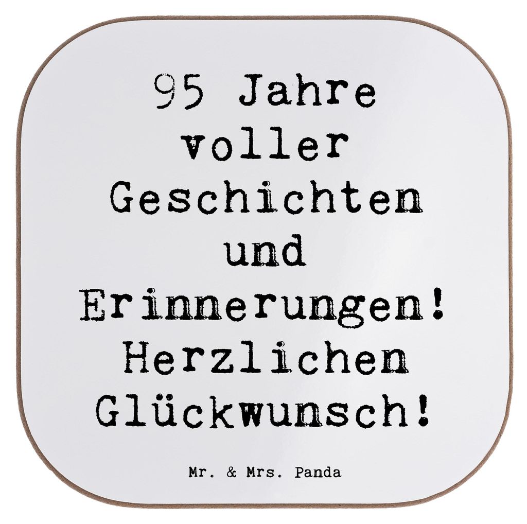 Mr. & Mrs. Panda Untersetzer Glas Spruch 95. Geburtstag - Weiß - Geschenk, Herzlichen Glückwunsch, Alter, Coaster, Gläser, Erinnerungen, Jubilä...