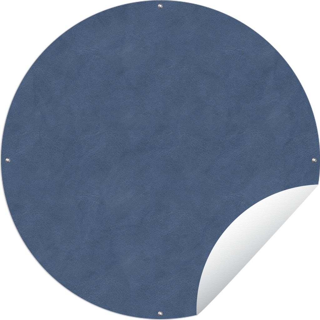 MuchoWow Gartenposter Outdoor-Poster Rund Leder - Blau - Tierhaut Ø 90 cm Gartendeko Rundes Poster draußen