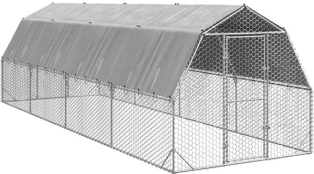 Möbel Hühnerstall mit Dach 2,5x8x2,25 m Verzinkter Stahl - Kleintier-Ställe 3328523
