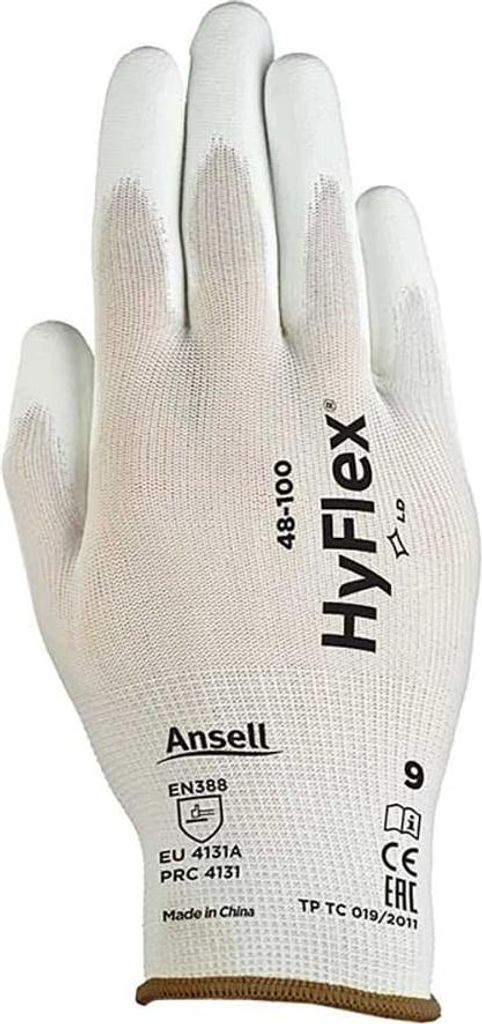 ANSELL Sensilite Handschuhe, weiß, Nylon/Polyurethan, abriebfest, tastempfindlich, für Montagearbeiten, Länge 210-265mm