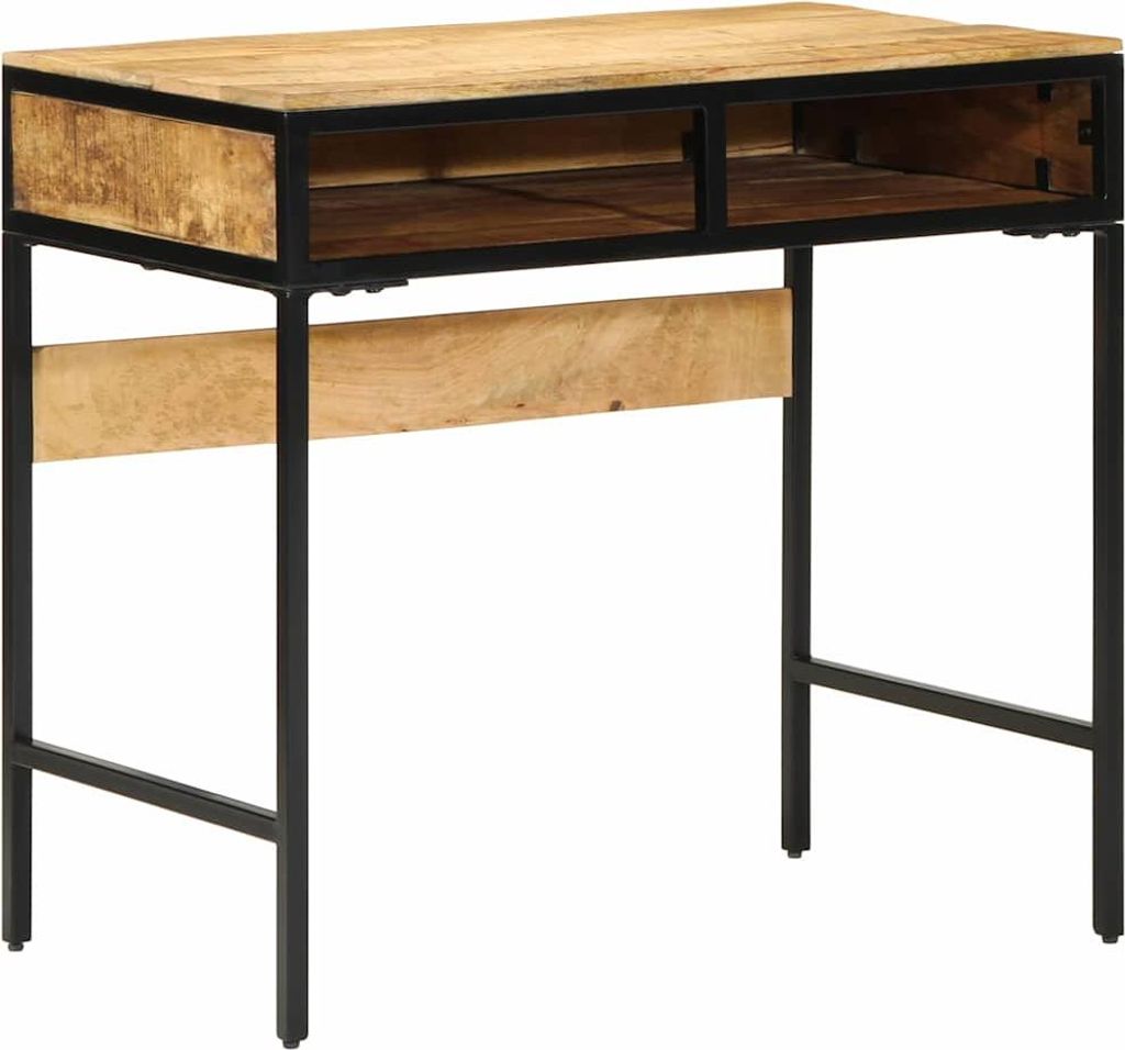 Schreibtisch mit Regal Braun 80 x 50 x 75 cm Massivholz Mango
