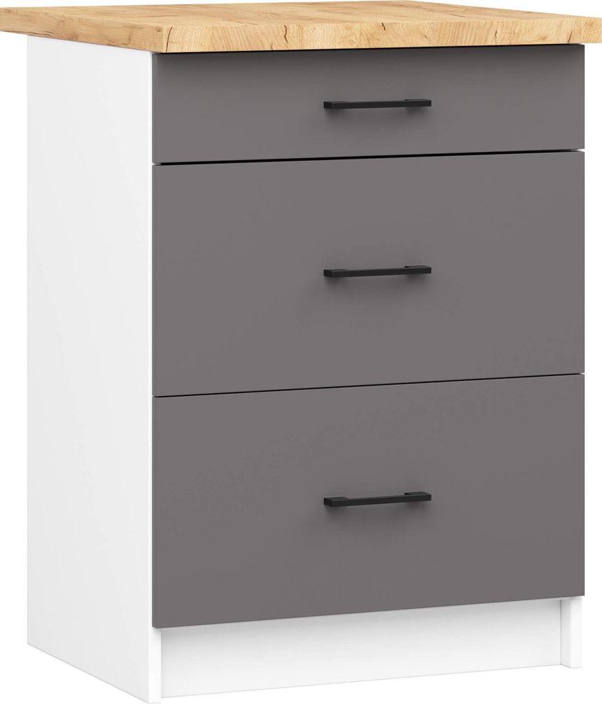 Akord Schrank Oliwia Mit Abdeckplatte In Weiß-Grau/Graphit 46X60X85 Cm