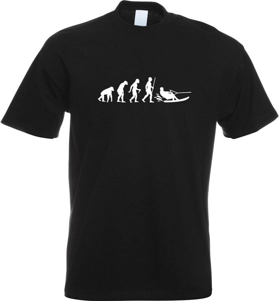 Kiwistar - T-Shirt - schwarz - Wakeboarden Ski Evolution Motiv Bedruckt Funshirt Design Print - mit Motiv Bedruckt - Funshirt Design - Sport - Frei...