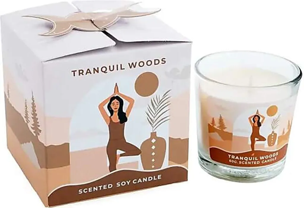 Bougie anti-stress Bois tranquilles Moonshine Yoga cire de soja 4 pcs
