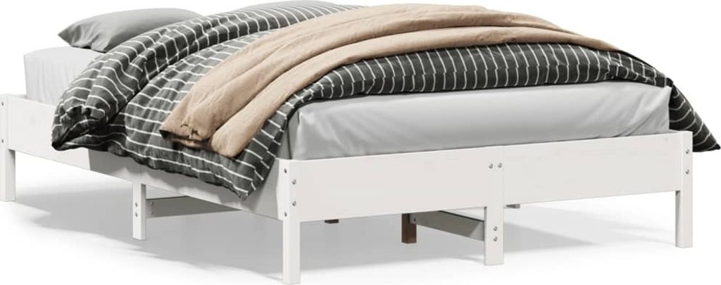 "2026 Promotion" Massivholzbett Schlafzimmer - ohne Matratze - Weiß - 160x200 Kiefernholz - Polsterbett CC30193