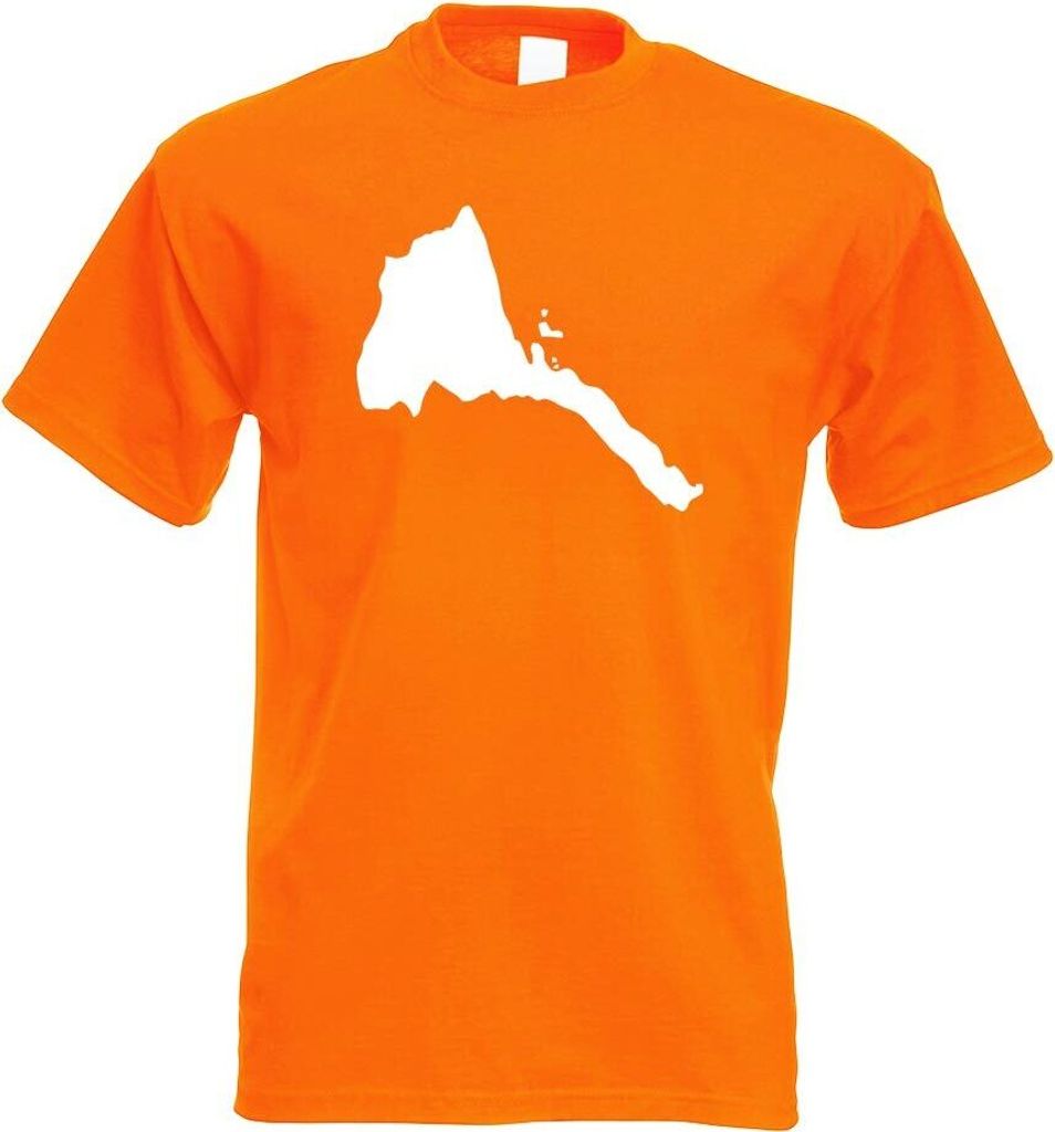 Kiwistar - T-Shirt - orange - Eritrea Umriss Kontur Herren Funshirt Bedruckt Design Sprüche Spruch Motive - mit Motiv Bedruckt - Funshirt Design -...
