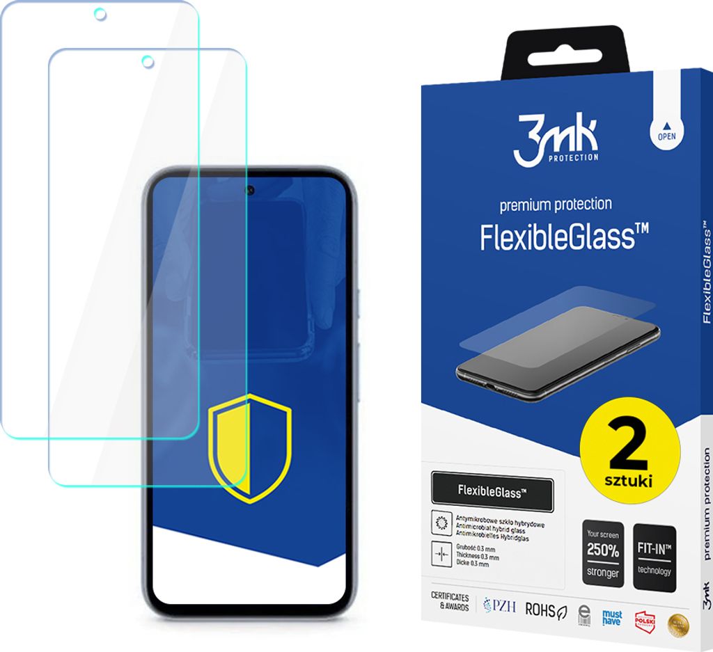 (2 Stück) 3mk Display Hybridglas FlexibleGlass für Google Pixel 8A 5G 0,3mm 7H