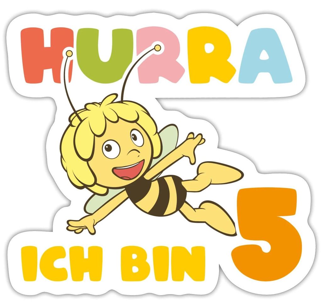 Spreadshirt Biene Maja Hurra Ich bin 5 Fünfter Geburtstag Produktbild 