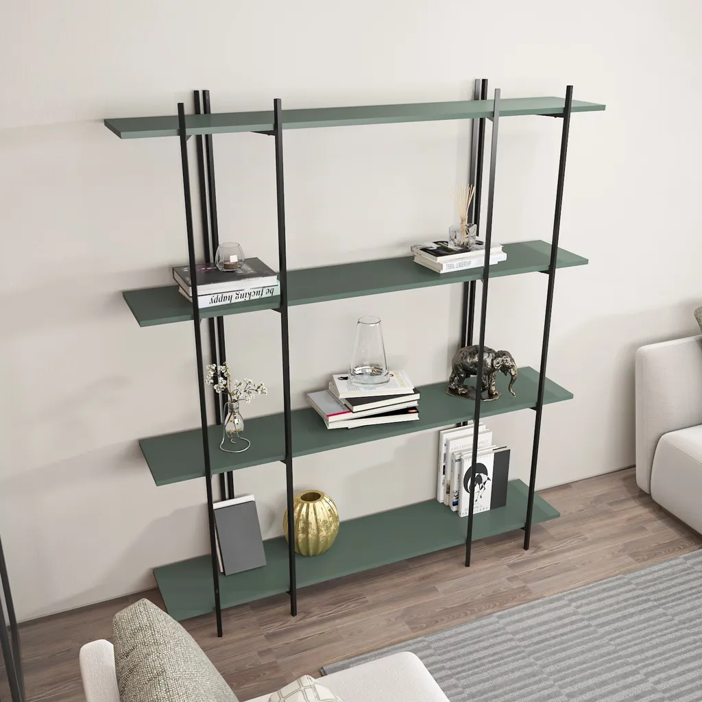 Étagère Gain de Place Moss Vert Noir Skye Decor pour Organiser le Salon