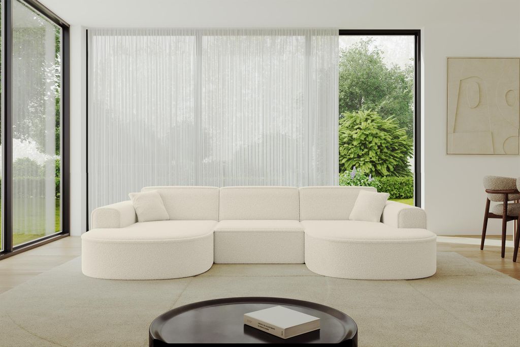 ALTDECOR Ecksofa - MARI-U1 - 303x171x79,5 - Beige Corner Sofa Eckcouch Couch U-Form, Wohnlandschaft