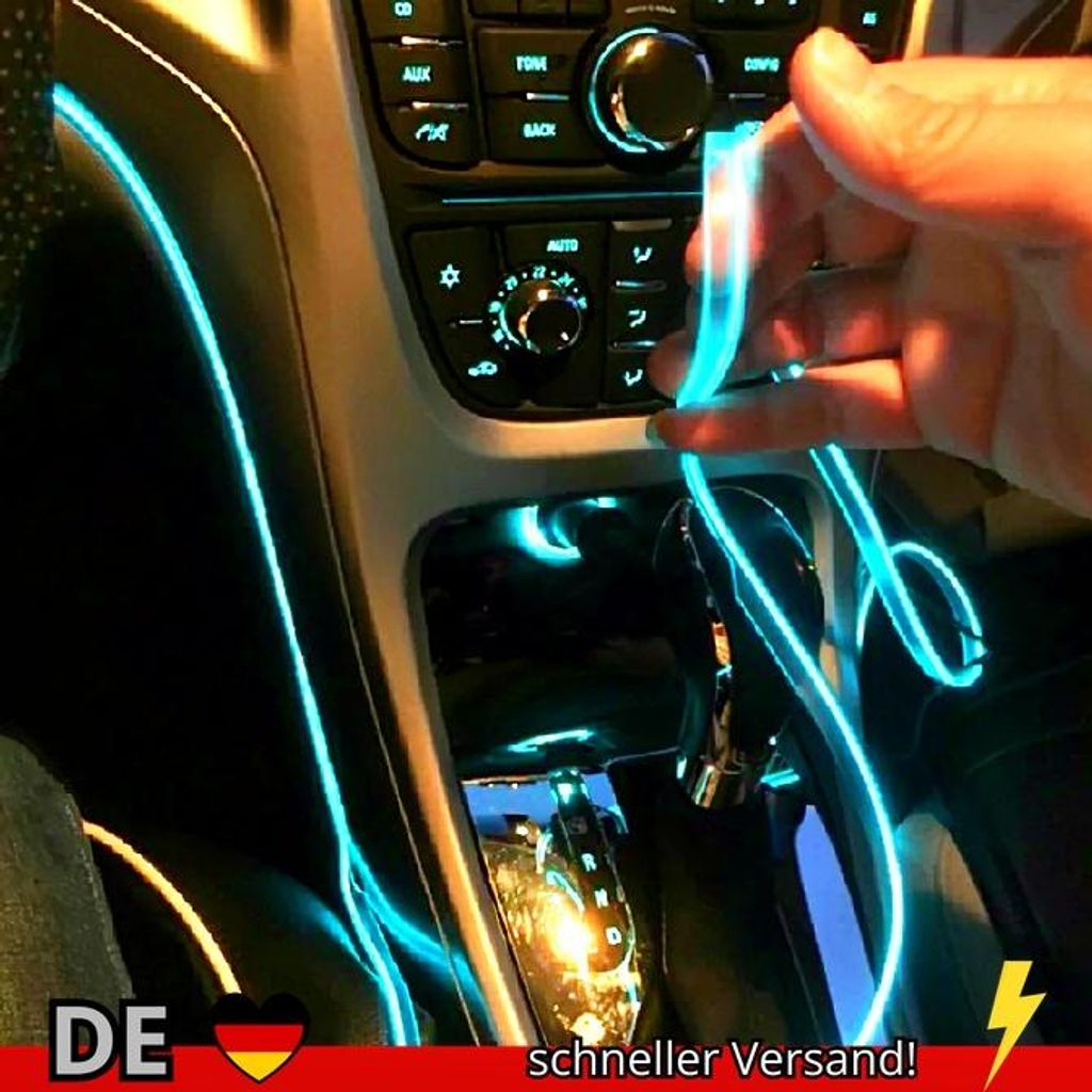 5m Auto Innen Atmosphäre Beleuchtung LED Streifen 5V DIY Flexible EL
