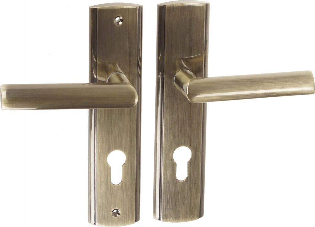 Türgriff Türbeschlag Haustürgriff FEINZ außen - 72 mm - Patina - Rechts - Hochwertige Verarbeitung - Modernes Design