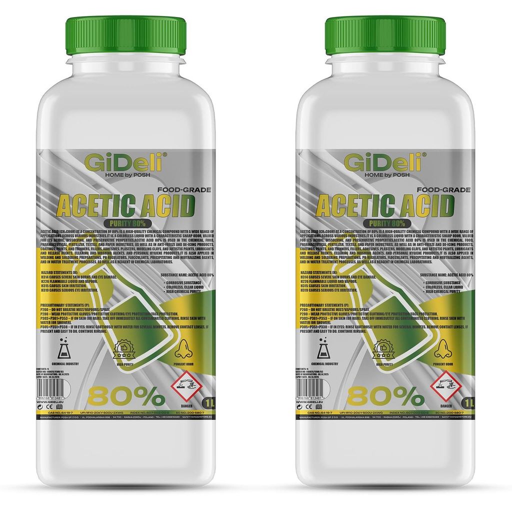Essigsäure 80% 2L Konzentrat Reinigung Entkalkung Haushalt Produktbild 