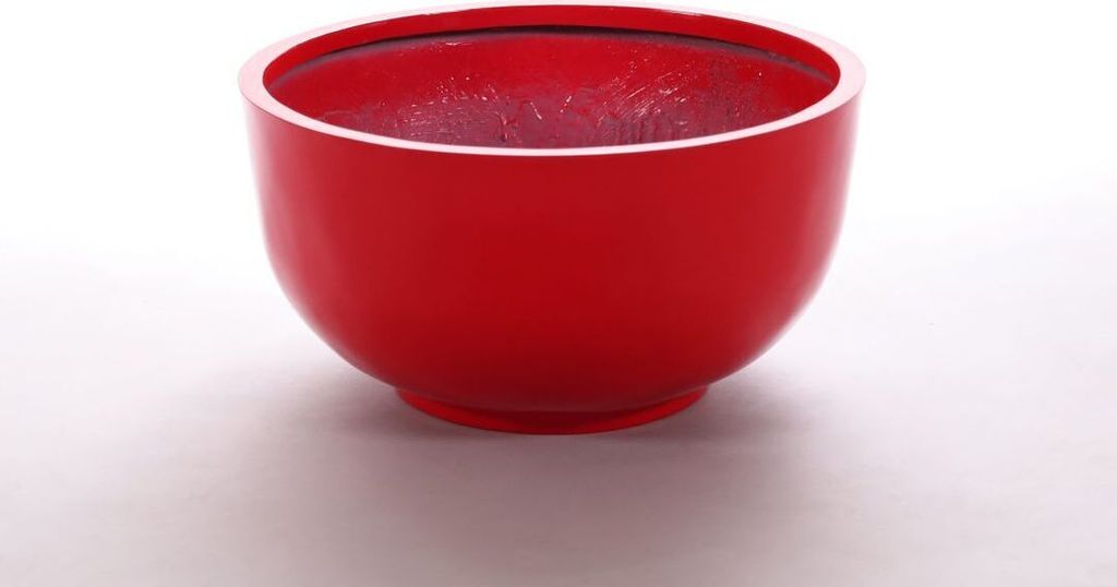 Elegant Einrichten | Pflanzkübel | Fiberglas | rund | D60xH30cm | hochglanz rot
