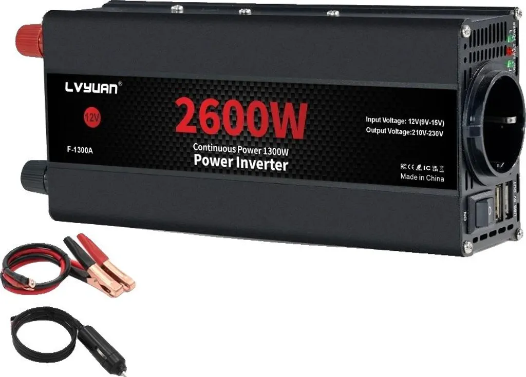 Convertisseur 12V 220V 2600W : Ne Tombez Plus en Panne de Batterie USB