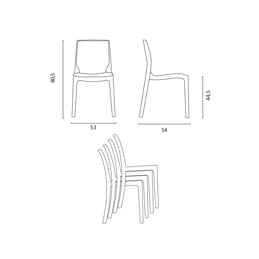 Petit ensemble repas balcon table carrée et 2 chaises design italien - 3