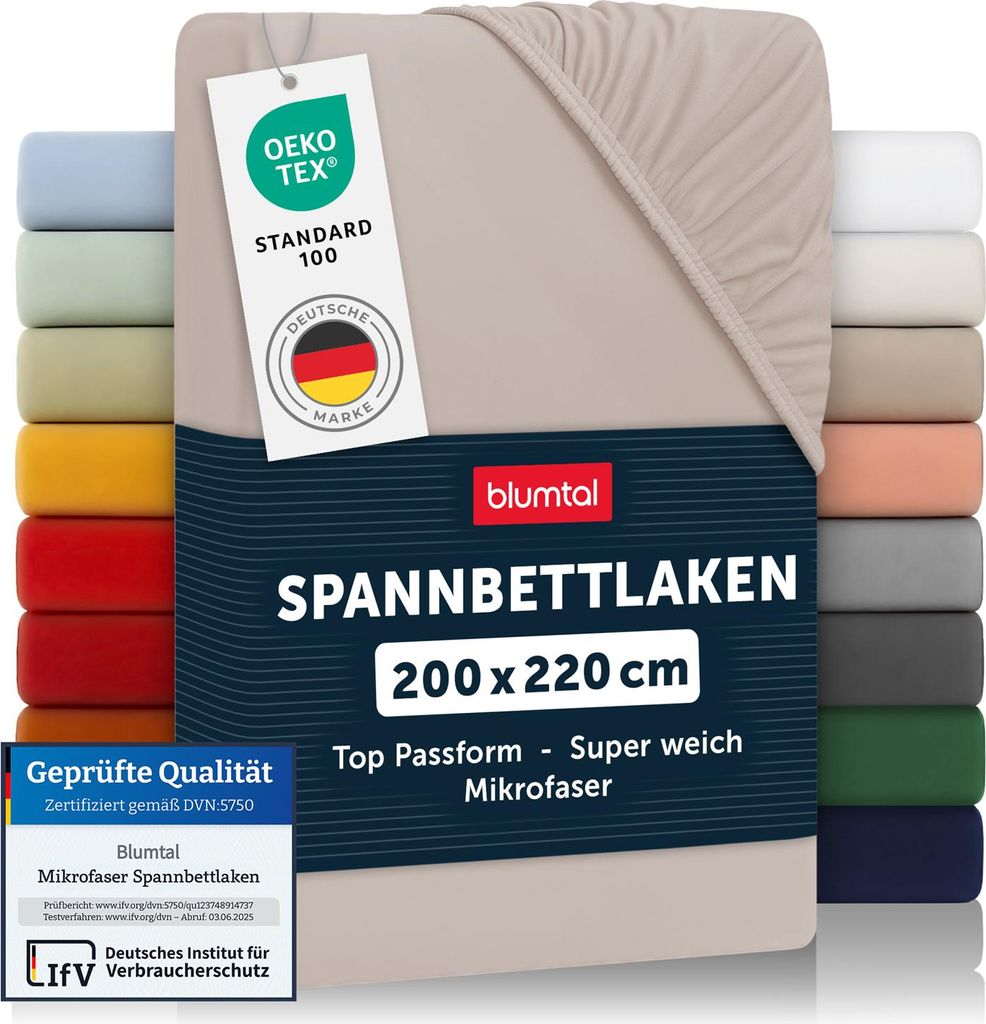 Blumtal Mikrofaser Spannbettlaken 200x220 cm – Produktbild 