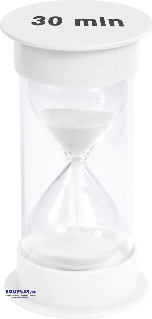 Sablier 30 min EDUPLAY 120603 Blanc - Ø 6,5 x 12,5 cm pour Déco et Jeu