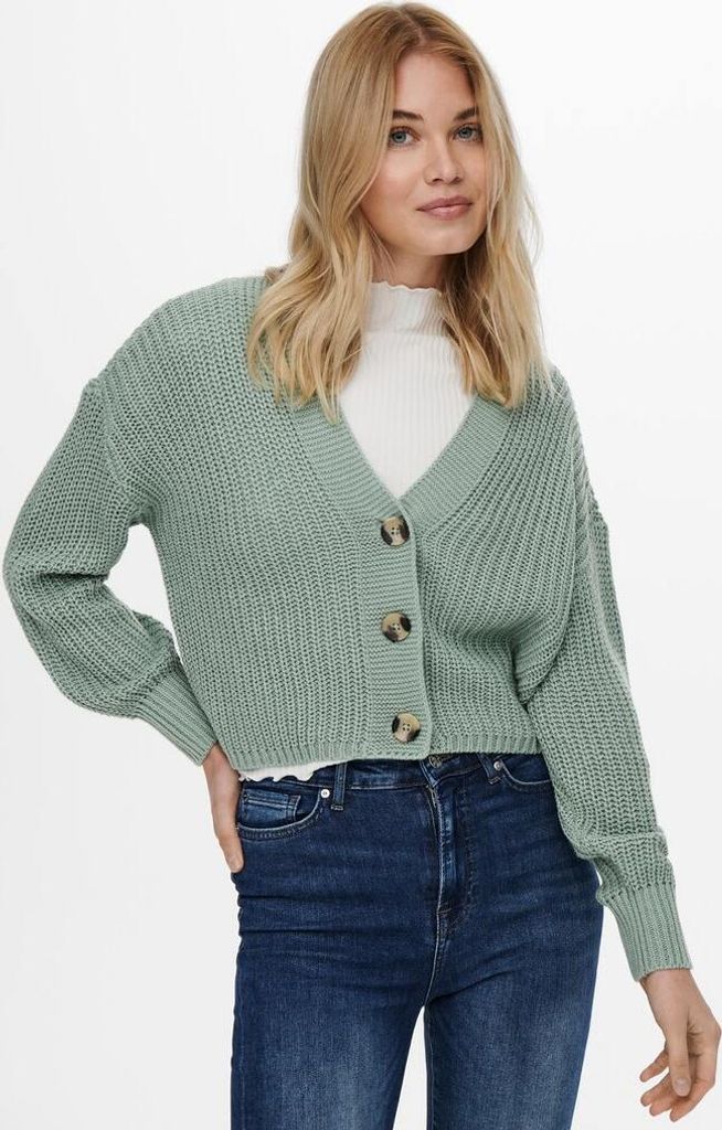 ONLY Kurze Strickjacke Langarm V-Ausschnitt Knitted Produktbild 17