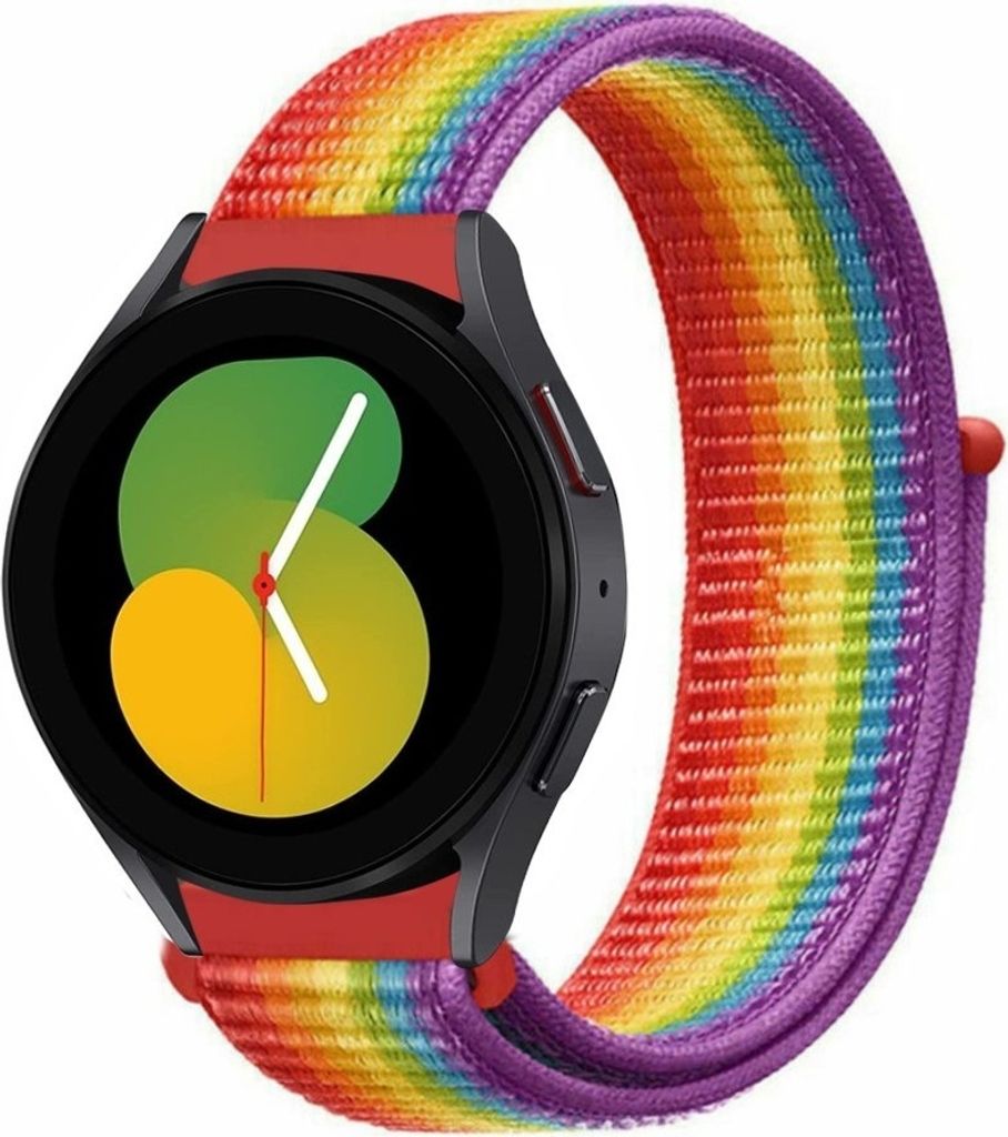 Strap-it Samsung Galaxy Watch 5 - 40mm Nylonarmband (Regenbogen)