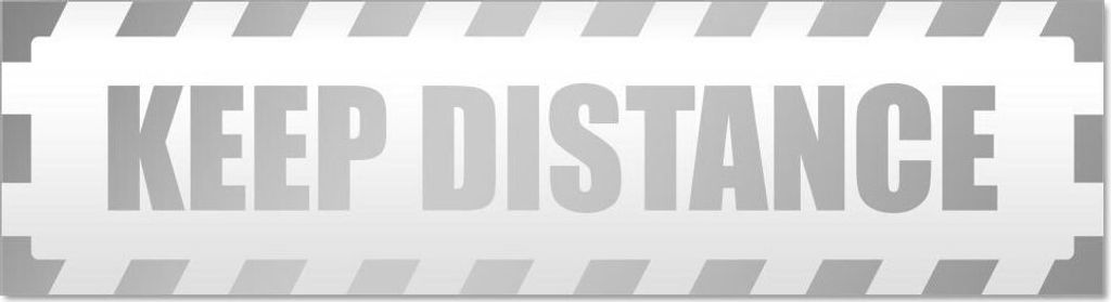 Keep Distance gestreift Magnetschild Schild magnetisch - 30cm Silber - Magnetfolie für Auto PKW Kfz